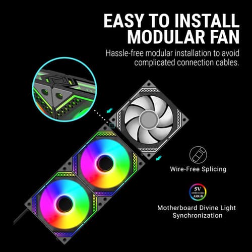 Ant Esports Infinity Flow ARGB - 120mm PWM Cabinet Fan Triple Pack